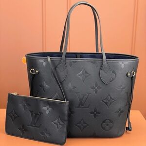Louis Vuitton Black Monogram Empreinte Small Tote with Pouch